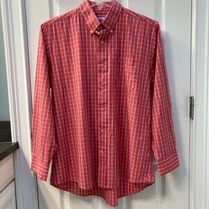 Southern Tide Red Plaid Button Down Long Sleeve Shirt Size Large